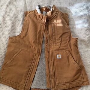 Carhartt Brown Sherpa-Lined Vest - Medium (8/10)